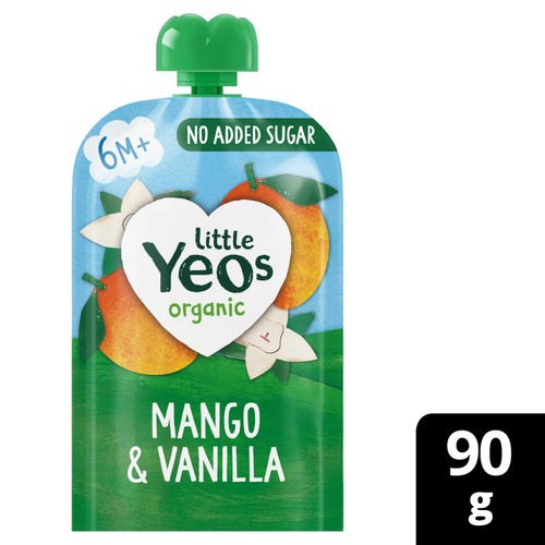 Yeo Valley Little Yeos No Added Sugar Mango & Vanilla Pouch thumbnail 2