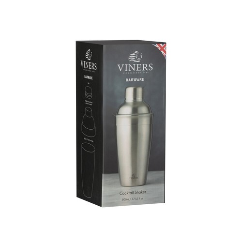 Viners Barware Silver Cocktail Shaker, 500ml  thumbnail 2
