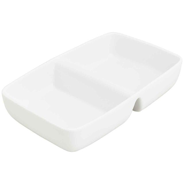 M&S Collection Ceramic Divided Vegetable Serving Dish, White thumbnail 2