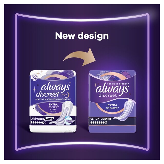 Always Discreet Incontinence Pads Ultimate Night thumbnail 5