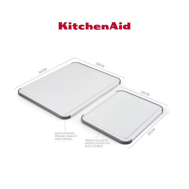 KitchenAid 2 Pce Non-Slip Chopping Board Set thumbnail 3