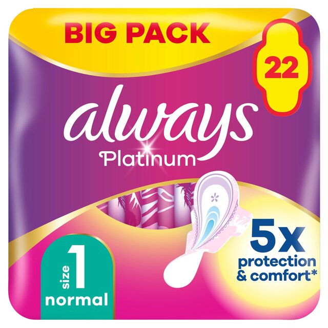 Always Platinum Normal Sanitary Towels Wings Size 1