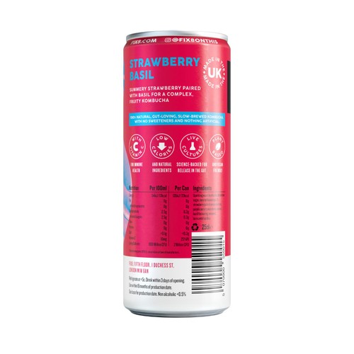 Fix8 Strawberry Basil Kombucha thumbnail 2