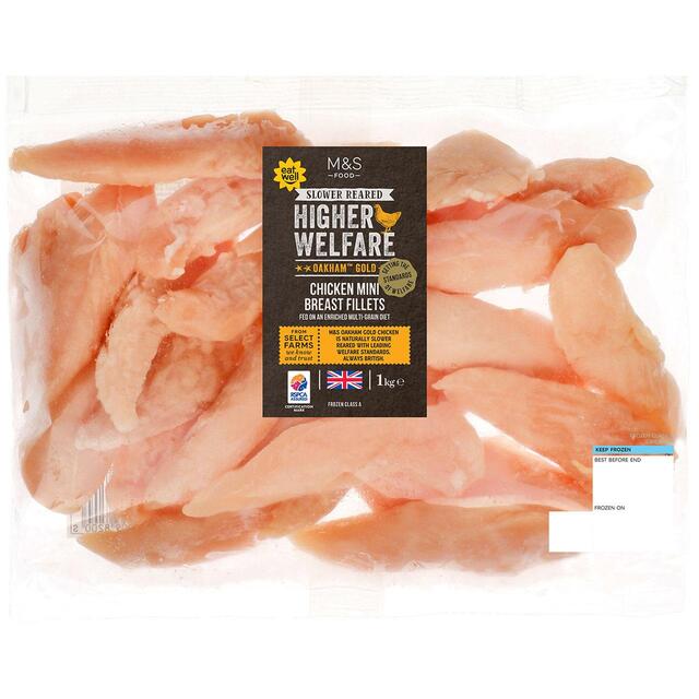 M&S Oakham Gold Chicken Mini Fillets Frozen