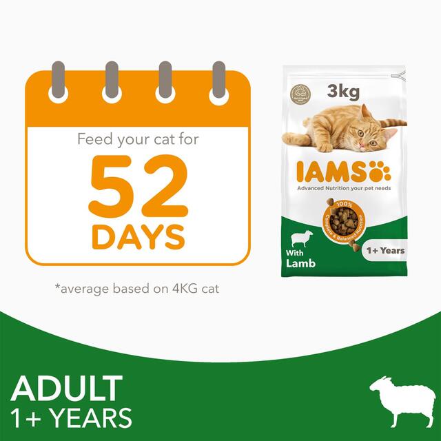 IAMS Adult Dry Cat Food Lamb thumbnail 7