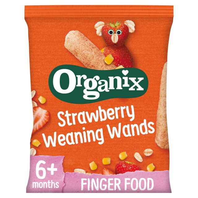 Organix Strawberry Weaning Wands Organic Baby Puffs 6 months+