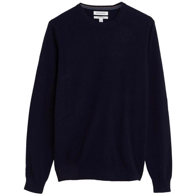 M&S Mens Autograph Pure Cashmere Crew Neck Jumper, Small
