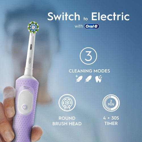 Oral-B Vitality PRO Lilac Toothbrush + Extra Refill Head thumbnail 2
