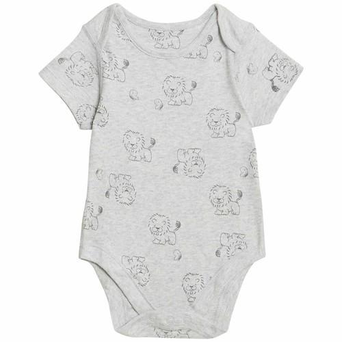 M&S 7pk Lion Bodysuits, 0-3 M, Grey Mix thumbnail 8