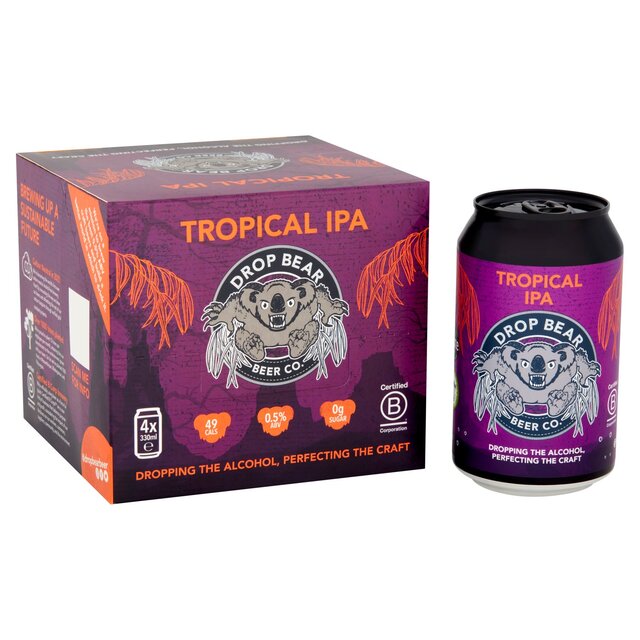 Drop Bear Beer Tropical IPA 4 pack 0.5% Alcohol Free
