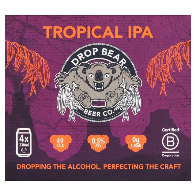 Drop Bear Beer Tropical IPA 4 pack 0.5% Alcohol Free thumbnail 2