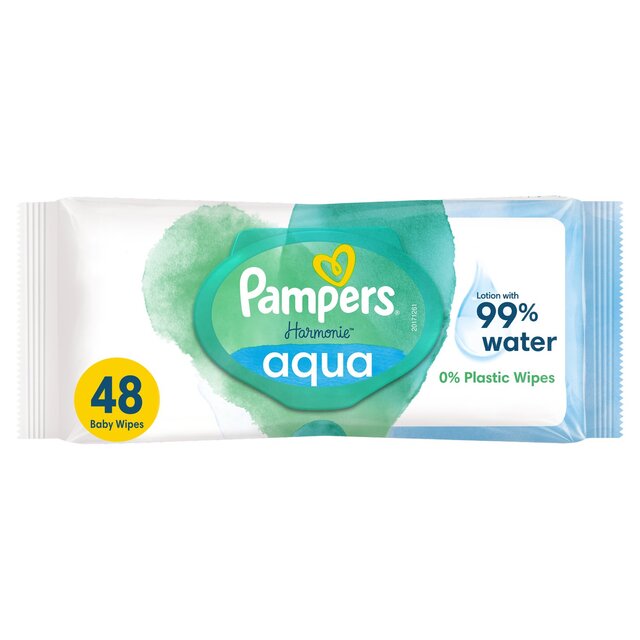Pampers Harmonie Aqua Plastic Free Baby Wipes