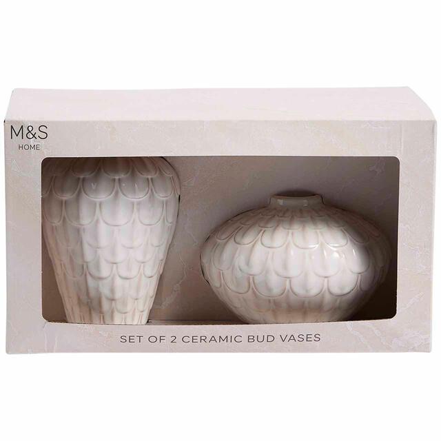 M&S Mini Scallop Ceramic Bud Vases