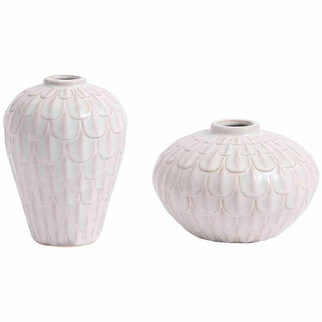 M&S Mini Scallop Ceramic Bud Vases thumbnail 2