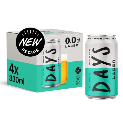 Days 0.0% Alcohol Free Beer Lager Cans