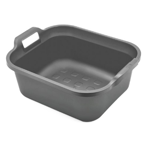 Addis Eco Metallic Silver Recycled Plastic Washing up Bowl, 10 Litre