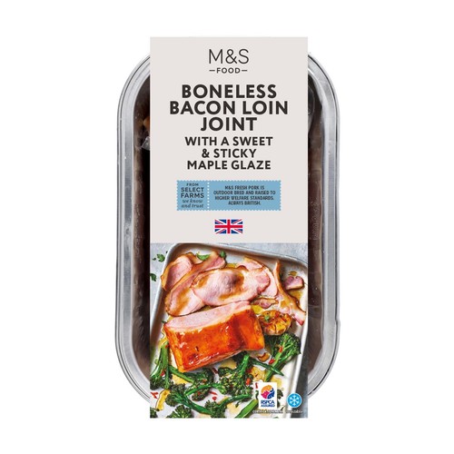 M&S British Outdoor Bred Boneless Bacon Loin Joint with Maple Glaze