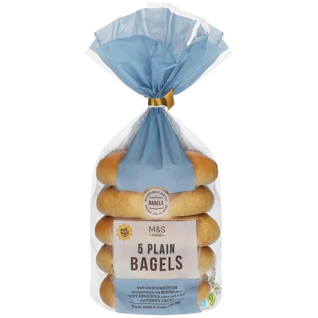 M&S 5 Plain Sourdough Bagels