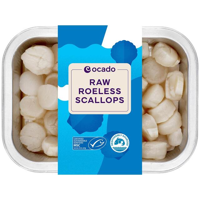 Ocado MSC Raw Roeless Scallops