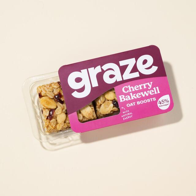 Graze Vegan Cherry Bakewell Snack Bars With Oats thumbnail 2