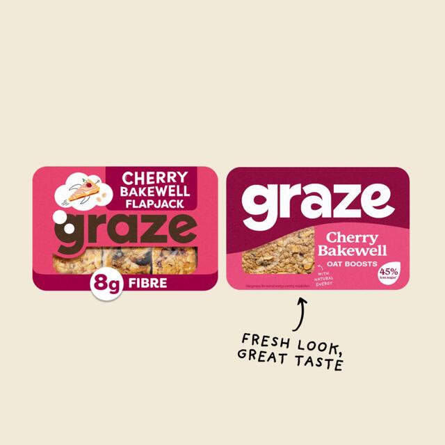Graze Vegan Cherry Bakewell Snack Bars With Oats thumbnail 3