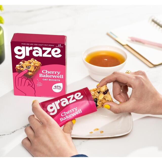 Graze Cherry Bakewell Oat Boosts Flapjack Snack thumbnail 3