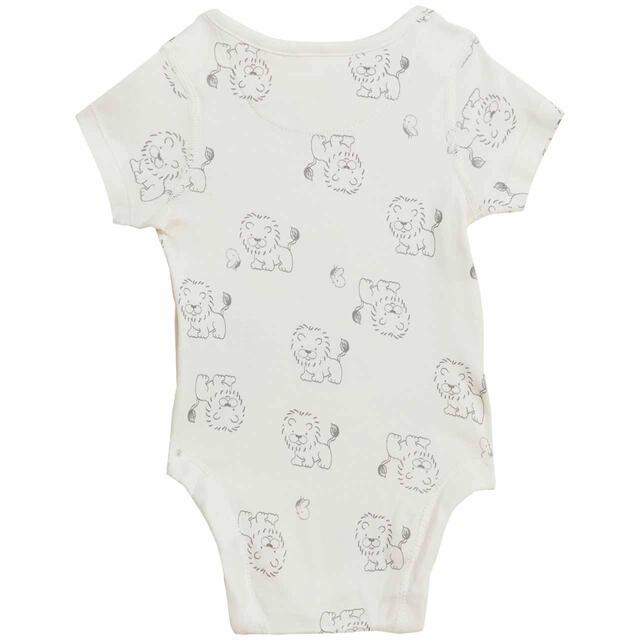 M&S 7pk Lion Bodysuits, Newborn-3 Y, Grey Mix thumbnail 3