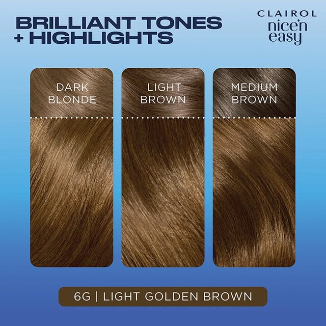 Clairol Nice'n Easy Hair Dye, 6G Light Golden Brown thumbnail 2
