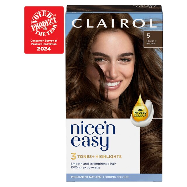 Clairol Nice'n Easy Hair Dye, 5 Medium Brown
