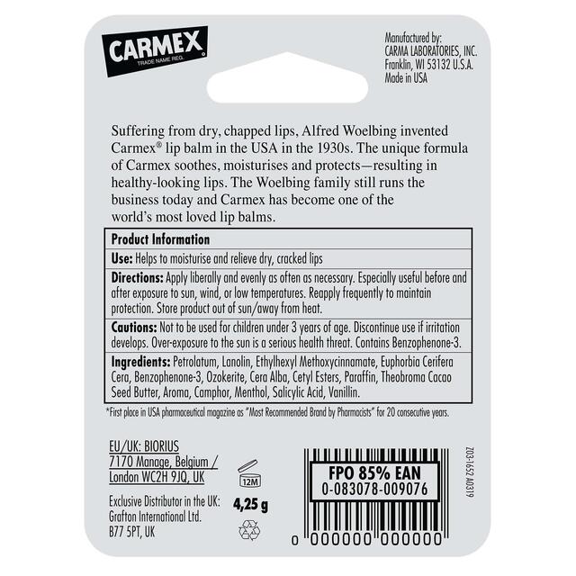 Carmex Strawberry Lip Balm Click Stick SPF15 thumbnail 2