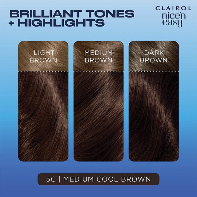 Nice n Easy Hair Dye Medium Cool Brown 5C thumbnail 3