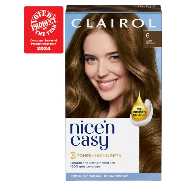 Clairol Nice'n Easy Hair Dye, 6 Light Brown