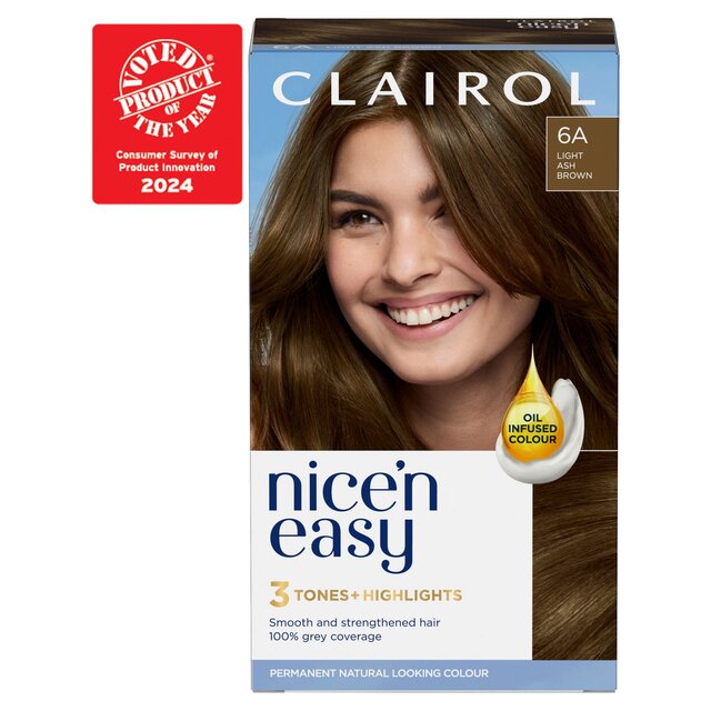 Clairol Nice'n Easy Hair Dye, 6A Light Ash Brown