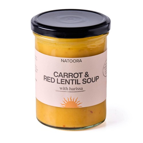Natoora Carrot & Red Lentil Soup with Harissa