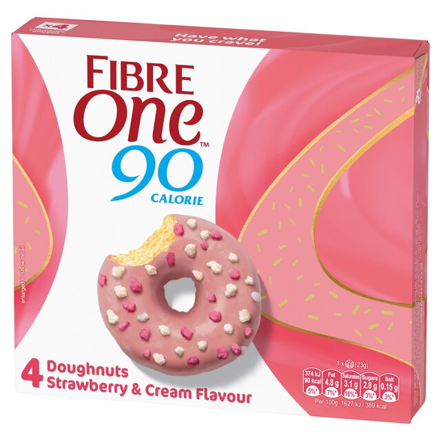 Fibre One 90 Calorie Doughnuts Strawberry Flavour thumbnail 2