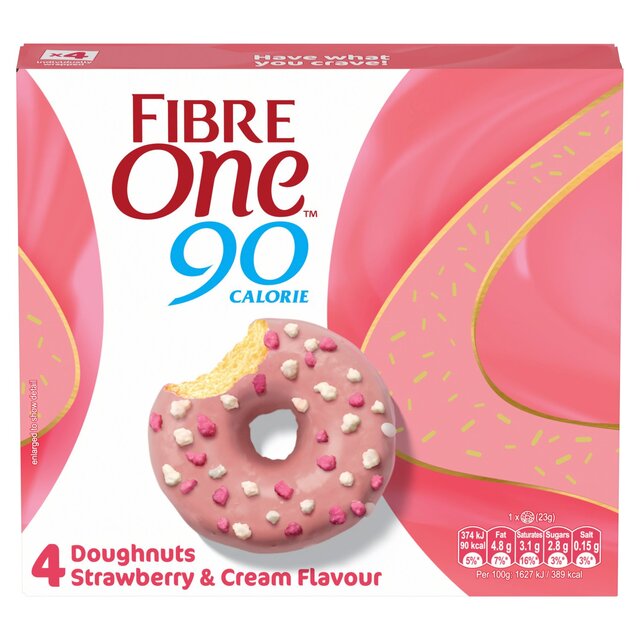 Fibre One 90 Calorie Doughnuts Strawberry Flavour thumbnail 3