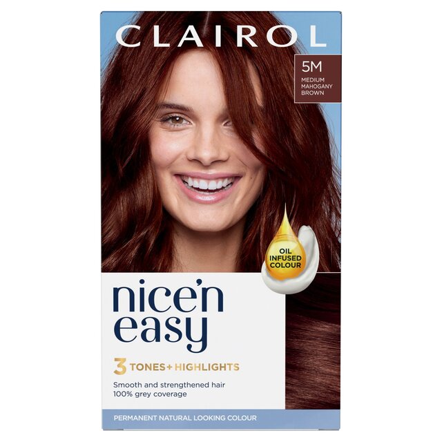 Clairol Nice'n Easy Hair Dye, 5M Medium Mahogany Brown