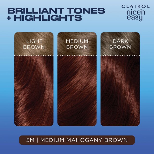 Clairol Nice'n Easy Hair Dye, 5M Medium Mahogany Brown thumbnail 3