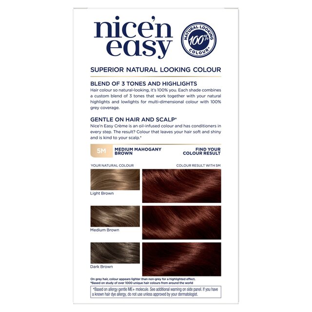Clairol Nice'n Easy Hair Dye, 5M Medium Mahogany Brown thumbnail 5