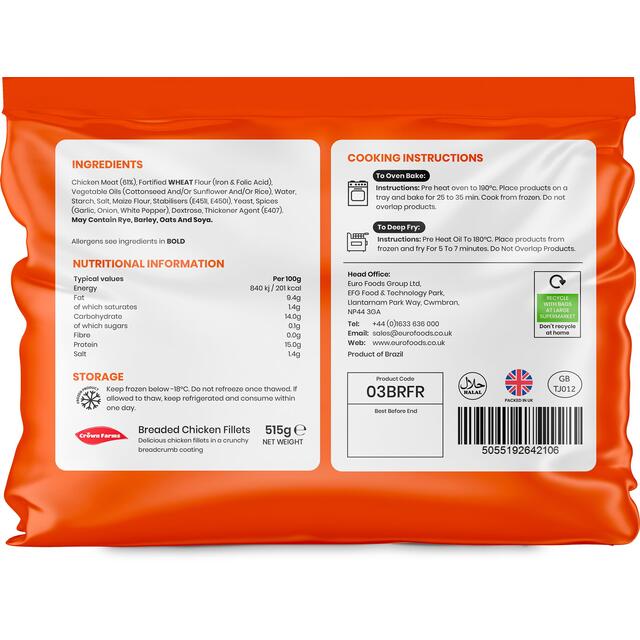 Crown Farms Breaded Chicken Fillet Burgers thumbnail 2