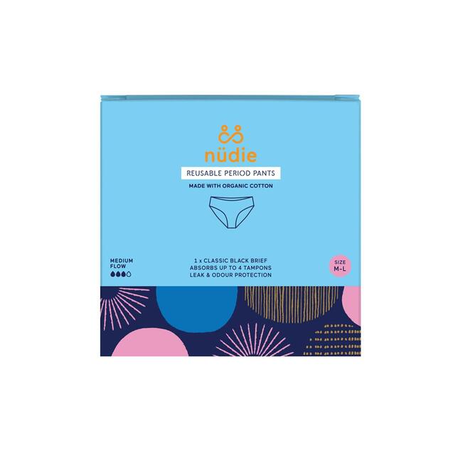 &SISTERS by Mooncup Nudie Organic Cotton Period Pants, Black, Size M/L