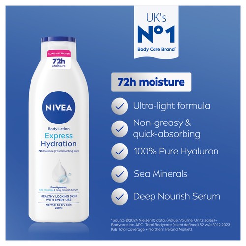 NIVEA Body Lotion for Normal Skin Express Hydration thumbnail 4