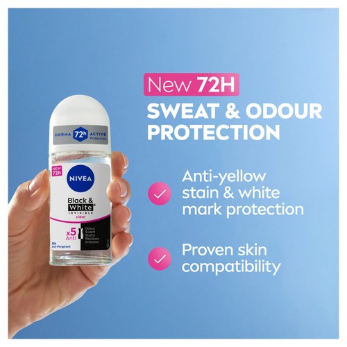 NIVEA Black & White Original Anti-Perspirant Deodorant Roll-On thumbnail 5