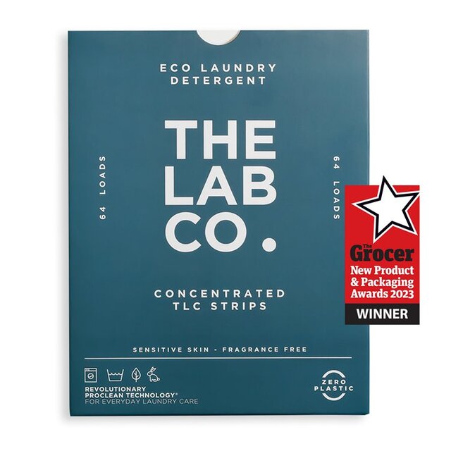 The Lab Co. Laundry Detergent Sheets Non Bio Fragrance Free 64 Loads thumbnail 3