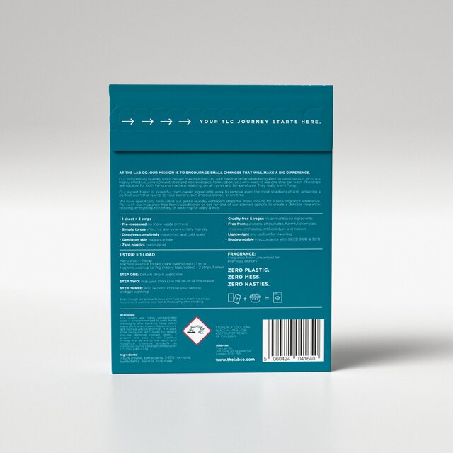 The Lab Co. Laundry Detergent Sheets Non Bio Fragrance Free 64 Loads thumbnail 8