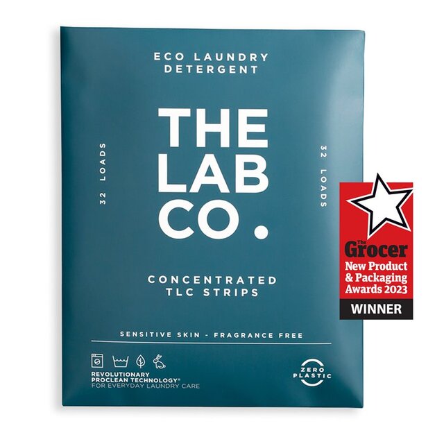 The Lab Co. Laundry Detergent Sheets Non Bio Fragrance Free 32 Loads thumbnail 2