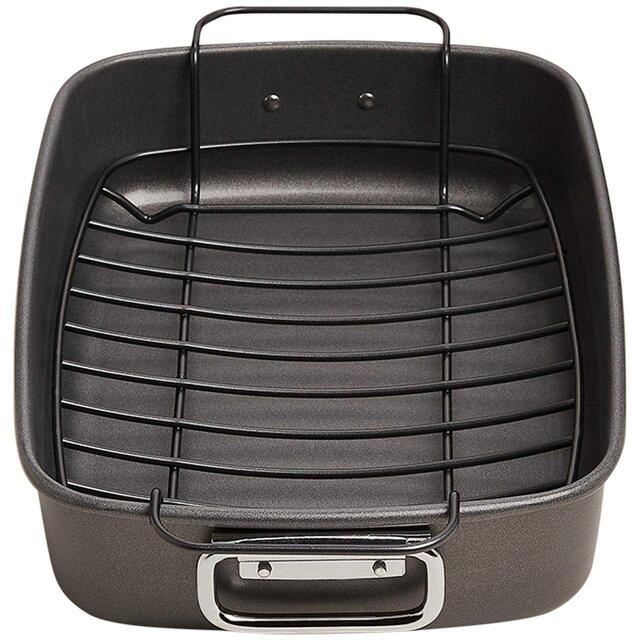M&S Collection Carbon Steel Non-Stick Roast & Rack One Size Silver thumbnail 2