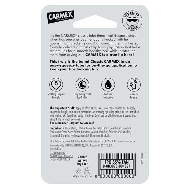 Carmex Classic Lip Balm Tube thumbnail 2