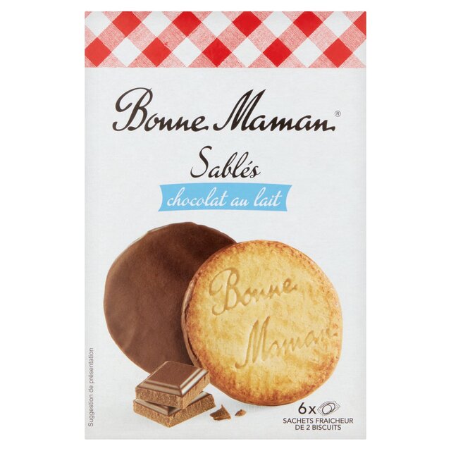 Bonne Maman Shortbreads biscuits coated with milk chocolate