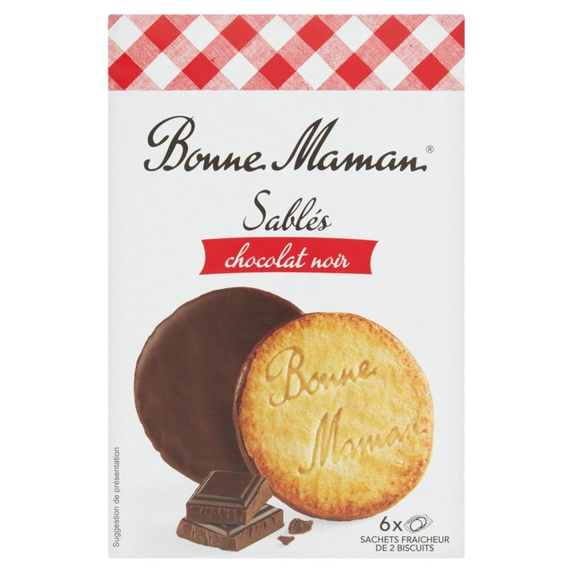 Bonne Maman Shortbreads biscuits coated with dark chocolate